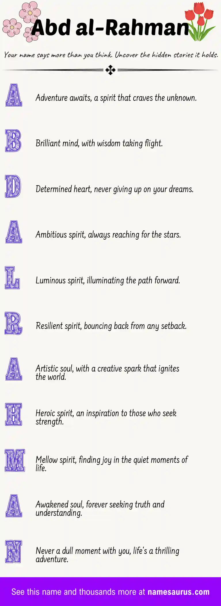 Acrostic poem about Abd al-Rahman.